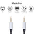 Male to Male Audio Cable 1Ft, 3.5mm 4 Pole Nylon Braided Stereo Aux Cable for Headphones, PS4, Phone, Tablets, PC,