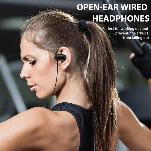 Open Ear Headphones Wired for Samsung S24 Ultra, USB Type C Earphone with Mic, Over Ear Wired Earbuds