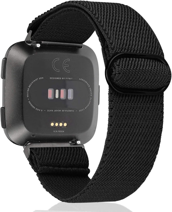 TOYOUTHS Compatible with Fitbit Versa 2 Bands, Adjustable Elastic Nylon Fabric Strap Replacement for Versa Lite/1