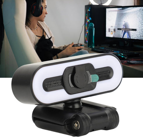 GOWENIC 4K 3840x2140 2.0 Webcam, USB PC Camera with Built in Microphone, Super Bright Fill Light, Auto Beauty Function