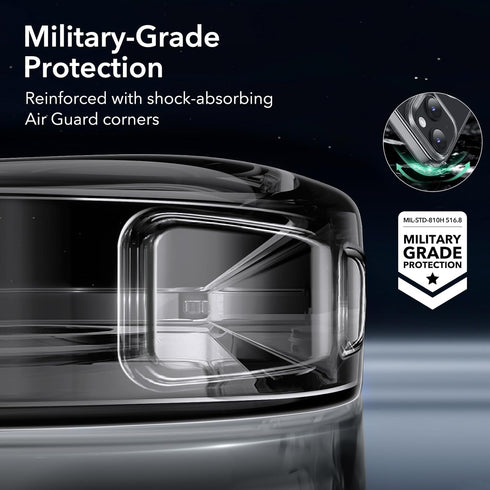 ESR iPhone 14 Case & iPhone 13 Case, Clear Black, Military-Grade Protection, MagSafe Compatible, Zero Series, Resists