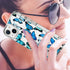 LUHOURI Case for iPhone 13 Mini - Crystal Acrylic Clear with Screen Protector, Slim Fit Floral Blue Butterflies