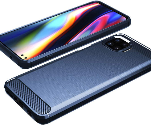 Osophter for Moto One 5G Plus Case, Shock-Absorption Flexible TPU Rubber Protective Cover for Motorola One 5G UW (Navy