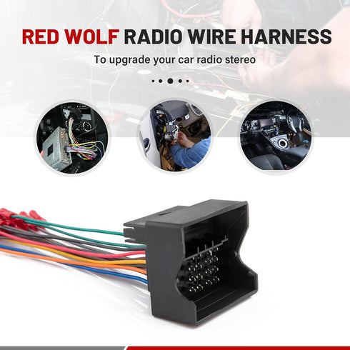 RED WOLF Car Stereo Wiring Harness for Volkswagen 2004-2015, BMW 3/5, Audi 2002-2010 Aftermarket Install