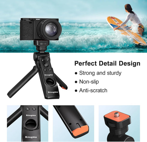 King Ma Camera Mini Tripod with Remote Handle, Small Camera Holder Compatible with Sony ZV-1F ZV-E10 ZV-1 ZV-E1 and
