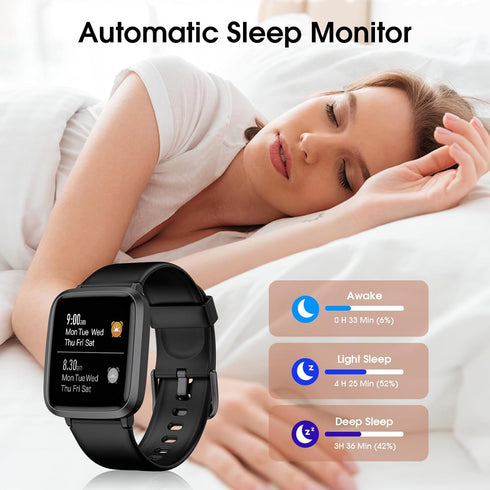 Kummel Smart Watch, Fitness Tracker with Blood Oxygen, Heart Rate & Sleep Monitor, Waterproof Watch for Men Women