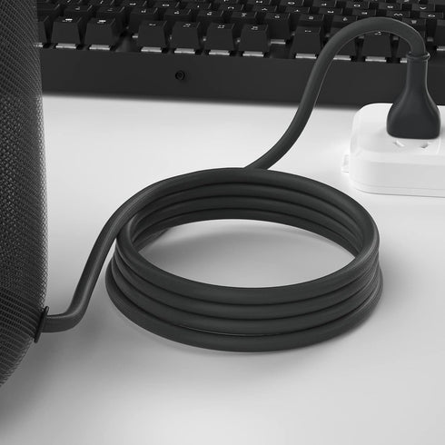 Replacement Power Supply Cable for A2825 Homepod (2nd Gen) Smart Speaker, BolAAzuL 6ft/1.8m US AC Power Cable 2-Prong Plug Male to Female Power Cord, Black