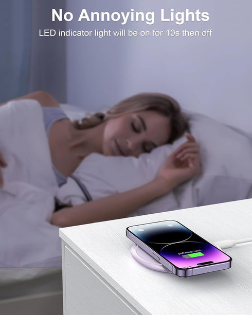 NANAMI Wireless Charger Pad, Compatible with iPhone 16/16 Plus/16 Pro/16 Pro Max, Qi Charger for Samsung Galaxy