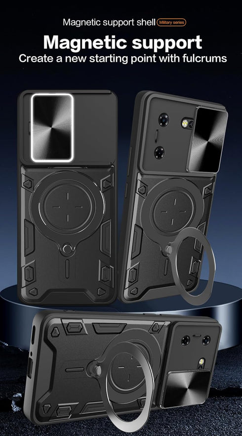 Case Compatible with Tecon Pova 5, Slide Camera Lens Cover Case, Black