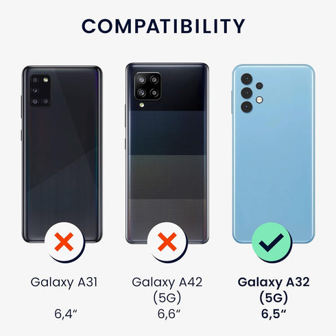 kwmobile Samsung Galaxy A32 5G Case - Soft Finish TPU Silicone Phone Cover (Blue Reef)