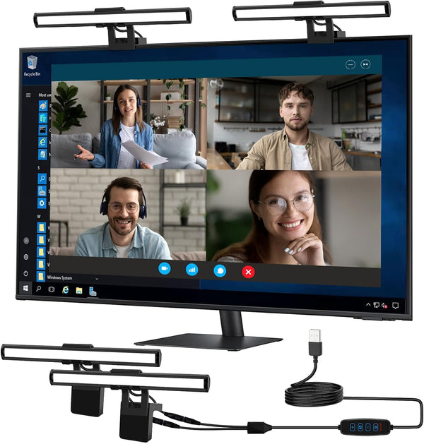Yeenhoopy Video Conference Lighting - Webcam Light for Streaming, 3 Color Adjustable &