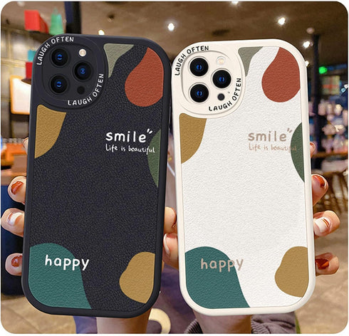 ZEZHOU iPhone 12 Pro Case, Cute Pattern Design for Women, Soft Lambskin TPU Rubber Shockproof Cover, 6.1 inch, Black