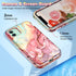 CASEFIV iPhone 11 Case, Rose Gold Marble Pattern, 3-in-1 Heavy Duty Shockproof, Full Body Rugged PC+Soft Silicone Cover.