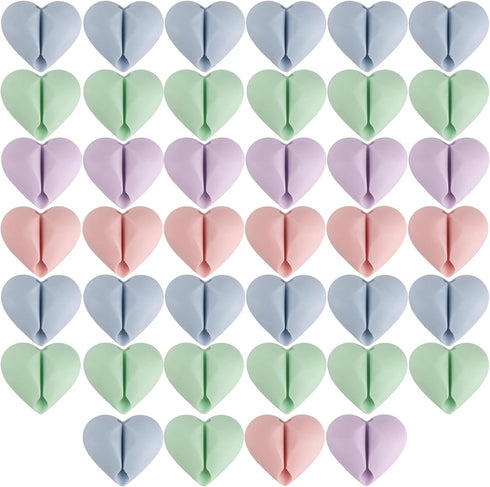 40 Pack Cable Management Clips, Adhesive Cord Holder Clips for Desk, Home, Office, Car, Nightstand (Pink Blue Green