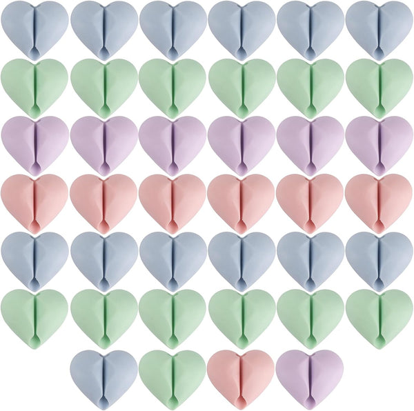 40 Pack Cable Management Clips, Adhesive Cord Holder Clips for Desk, Home, Office, Car, Nightstand (Pink Blue Green