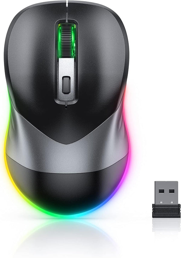 PEIOUS Wireless Mouse, Rechargeable Jiggler Mouse for Laptop - Undetectable Random Movement with On/Off Button -