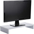 Mind Reader Woodland Collection Monitor Stand, 33 lb. Capacity, Desktop Organizer, White