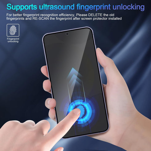 2 Pack Privacy Screen Protector for Samsung Galaxy S24, Anti-Spy Tempered Glass, Easy Install, 9H