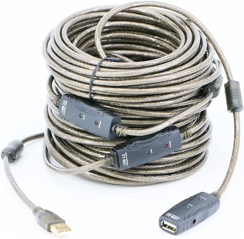 PASOW USB 2.0 A Male to A Female Extension Cable, High Speed 480 Mbps, 100 Feet with LED Light