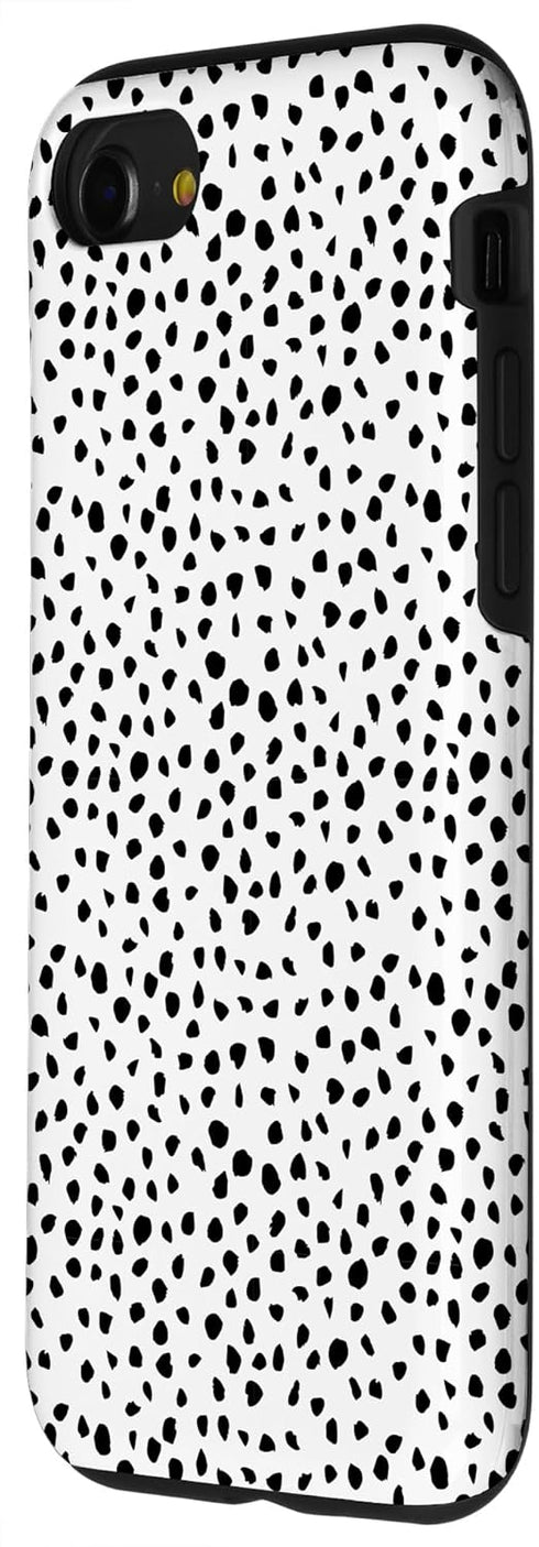 iPhone SE (2020) / 7 / 8 Case, Popular Dalmatian Pattern, White with Brush Stroke Black Spots