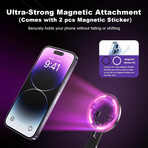 SUNLYTOUR 1/4",3/8" 17/16/15/14/13 Universal Magnetic Phone Mount Holder with Sticker,Compatible with ARRI