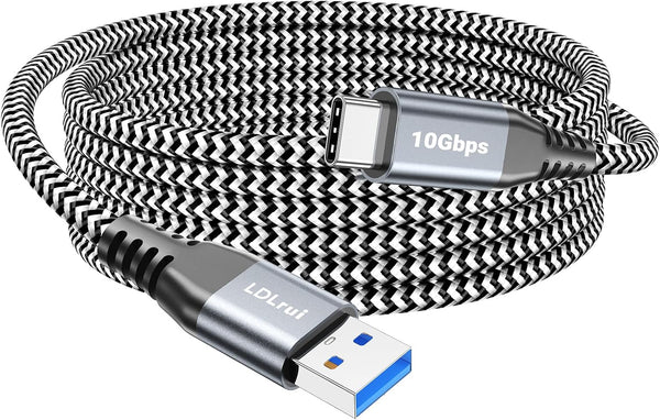 LDLrui 10ft USB-C Cable, 10Gbps Data Transfer, Nylon Braided QC 3.0 Fast Charging USB A to USB C Charger Cord for