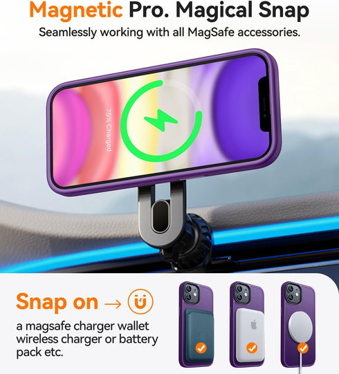 CANSHN Magnetic iPhone 11 Case, Compatible with MagSafe, Translucent Matte, Slim Thin Shockproof Bumper Cover, 6.1