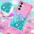 Samsung Galaxy S24 Case with Screen Protector, Luxury Glitter Bling Liquid Floating Cute Shockproof Slim Silicone Cover