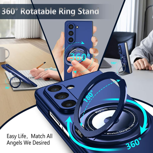 Magnetic Galaxy Z Fold 5 5G Case - Lightweight, Slim Fit Drop Protection, Shockproof Cover, Blue