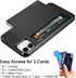 Vofolen Wallet Case for iPhone 12 5G, Black, Credit Card Holder Slot Sliding Back Pocket, Anti-Scratch Dual Layer