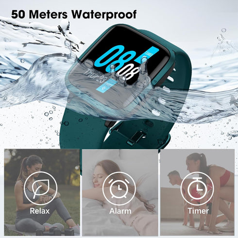 Kummel Smart Watch, Fitness Tracker with Blood Oxygen, Heart Rate & Sleep Monitor, Waterproof Pedometer for Men Women