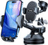 Cell Phone Holder for Car with 360° Rotatable Stand, Military-Grade Suction, Flexible Telescopic Arm, Black