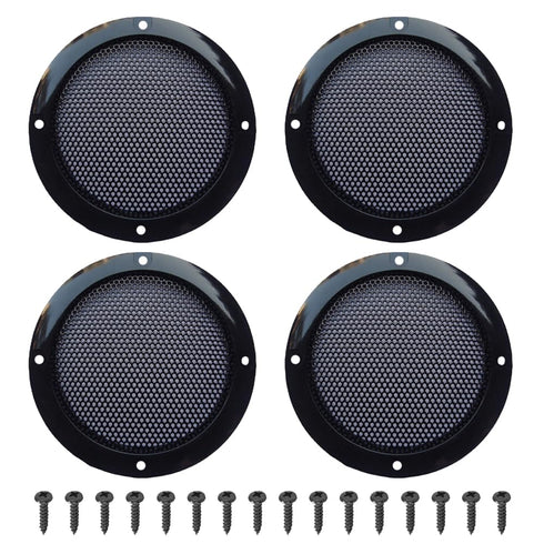 4" Speaker Grills Cover, Cold Rolled Steel Loudspeaker Net Cover, Metal Mesh Speaker Grille Replacement (4 Pack)