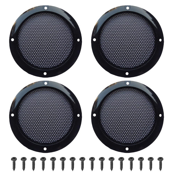 4" Speaker Grills Cover, Cold Rolled Steel Loudspeaker Net Cover, Metal Mesh Speaker Grille Replacement (4 Pack)