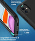 for iPhone 11 Case, Built-in Screen Protector Heavy Duty Drop Protection, Full Body Rugged Shockproof Cover - Black