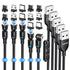 Magnetic Charging Cable 5-Pack, 540° Rotating Magnetic Phone Charger Cable with LED Light for Micro USB, USB C,