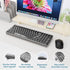 Wireless Transparent Keyboard and Mouse Combo with Soft Wrist Rest, Ergonomic Full-Size with Clear Keycaps, Compatible