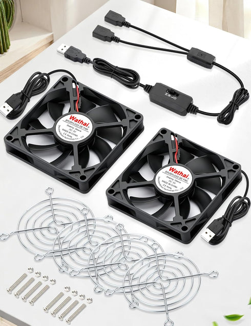 2PCS 80mm 15mm 2 1 PS4 PS5 Wathai x Small USB Fan, USB Cooling Fan in for AV Receiver Flat Panel Xbox DVR Router TV Box
