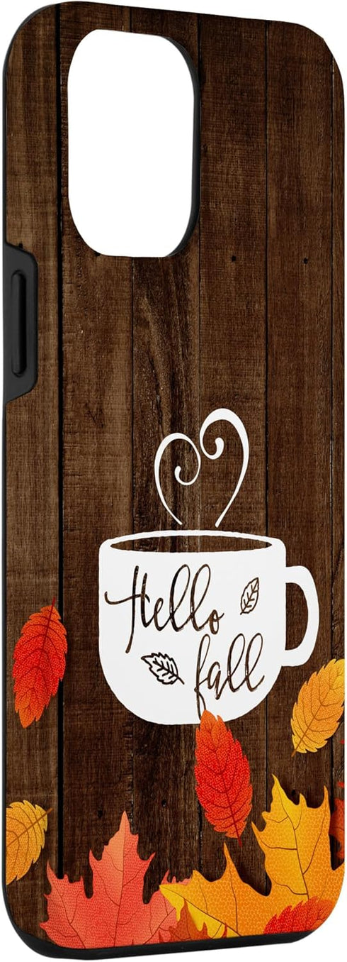 Happy Fall Coffee Mug Case for iPhone 12 Pro Max - Autumn Leaves Design