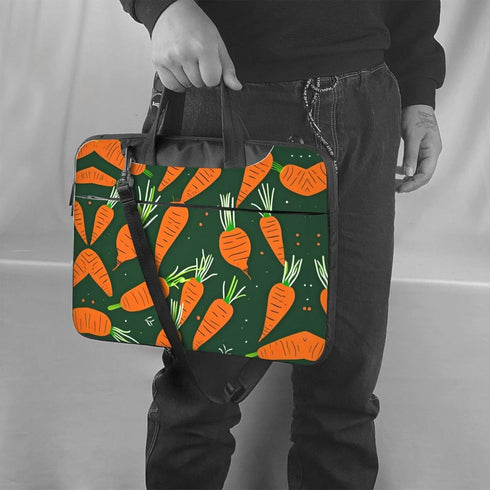 JIPOFD Happy carrot Print Structured Laptop Bag Oxford Cloth Briefcase Padded Shoulder Case with Front Pockets