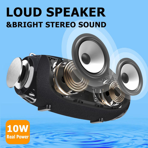 Hopjuery IPX4 5.0 Outdoor Portable Bluetooth Speaker, Waterproof Wireless Speakers, Bluetooth Speakers, Powerful Sound