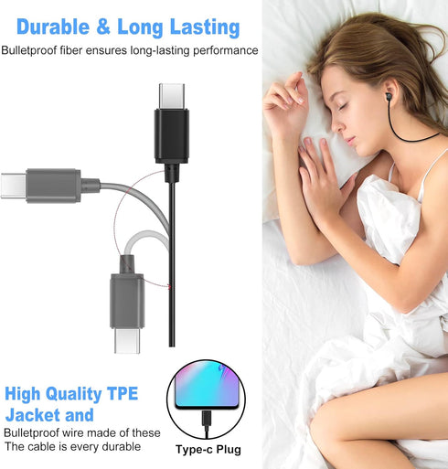 Samsung S22 USB C Headphones, Wired Type C Earbuds with Microphone, Noise-Isolating for Galaxy S21 FE, A53, Flip 4,