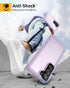 Lanhiem for Samsung Galaxy S23 Case - IP68 Waterproof Dustproof Shockproof with Built-in Screen Protector, Purple/Clear