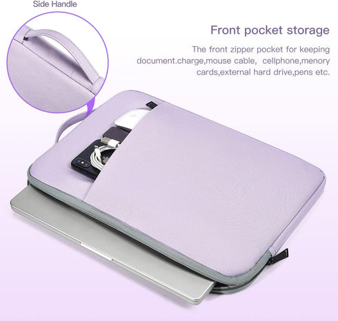 15.6 Inch Water-Resistant Laptop Sleeve Case with Handle for HP, Lenovo, Dell, ASUS, Acer Chromebook 15 - Purple