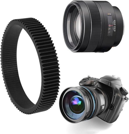 The Lord of the Tools Seamless Focus Gear Ring for 67-74mm Diameter Lens Follow Focus Ring Standard 0.8 Mod 360° Rotation Focus Gear Video Camera Lens Accessories Black