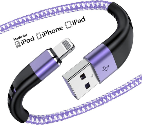 Essri for iPhone Charger Cord 3FT 2Pack, MFI Certified USB to Lightning Cable, Nylon Braided Long Charging Cable for