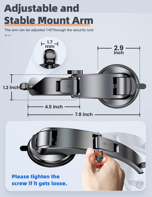 eSamcore Dashboard Tablet Holder for Car Suction Cup Mount with Large Clamp for 6"-11" Tablets