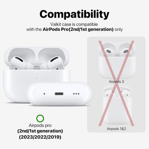 Valkit Compatible Airpods Pro 2nd/1st Generation Case, Clear Cover with Lock & Cleaner Kit for Airpods Pro