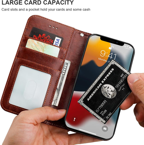 Bocasal Detachable Wallet Case for iPhone 13 Pro Max, RFID Blocking Card Slots Holder, Premium PU Leather Magnetic