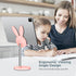 OATSBASF Cute Cell Phone Stand, Adjustable Bunny Phone Holder for Desk, Thick Case Friendly for All Phones (Pink)
